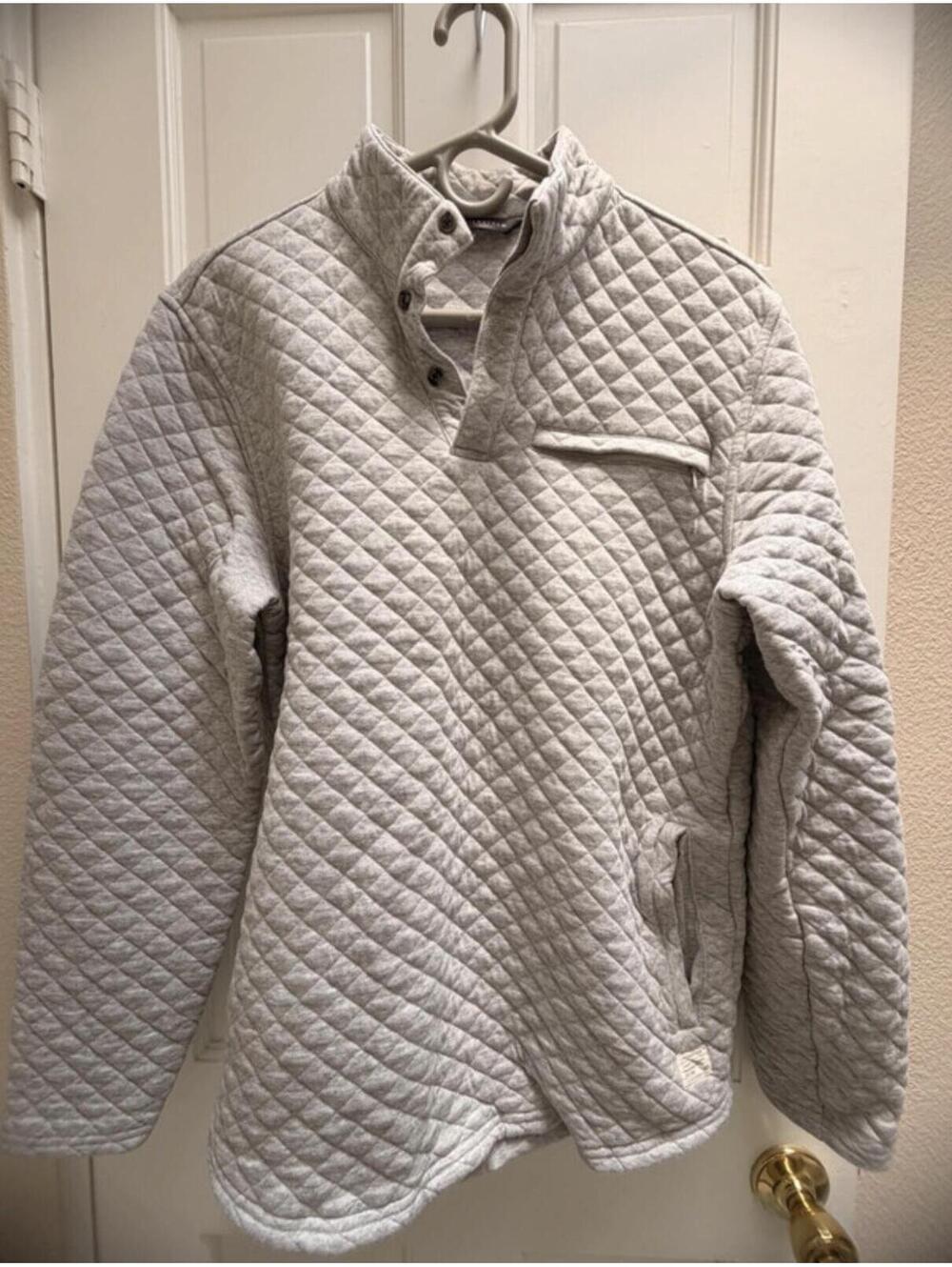 TravisMathew Gray Quilted Pullover Jacket Small - Picture 2 of 4